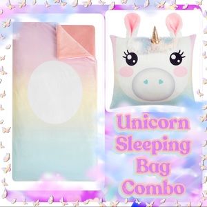 Rainbow Unicorn Sleeping Bag with Pillow